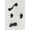Kingston Brass KB240PX Tub and Shower Faucet, Matte Black KB240PX - alternate 2